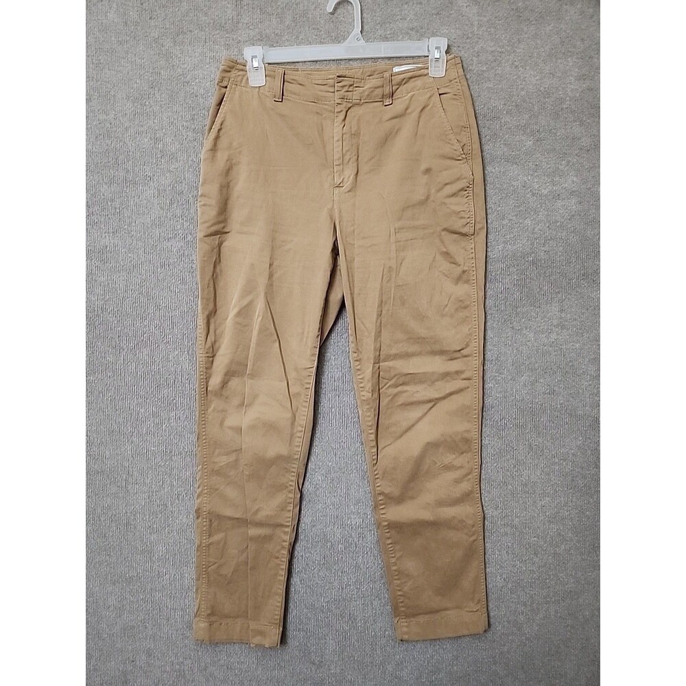 GAP Downtown Khaki Pants Womens 12 Tall Light Brown Stretch